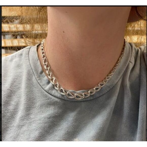 Kazi Luxury 14K White Gold Diamond Cut Necklace - Picture 6 of 6